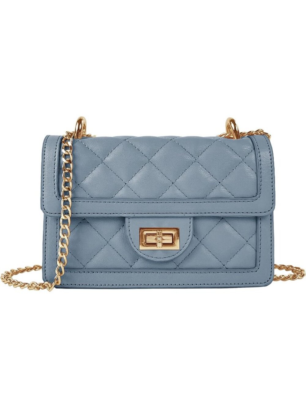 Women's Dark Blue Quilted Mini Small Shoulder Wallet Purse Crossbody Bag